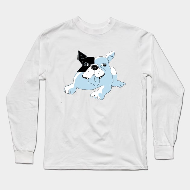 French bulldog (blue) Long Sleeve T-Shirt by vectormutt